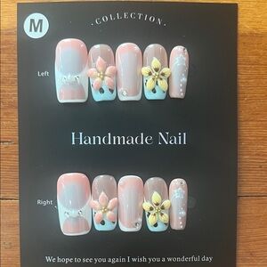 Floral Handmade Nail Set Size M